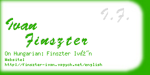 ivan finszter business card